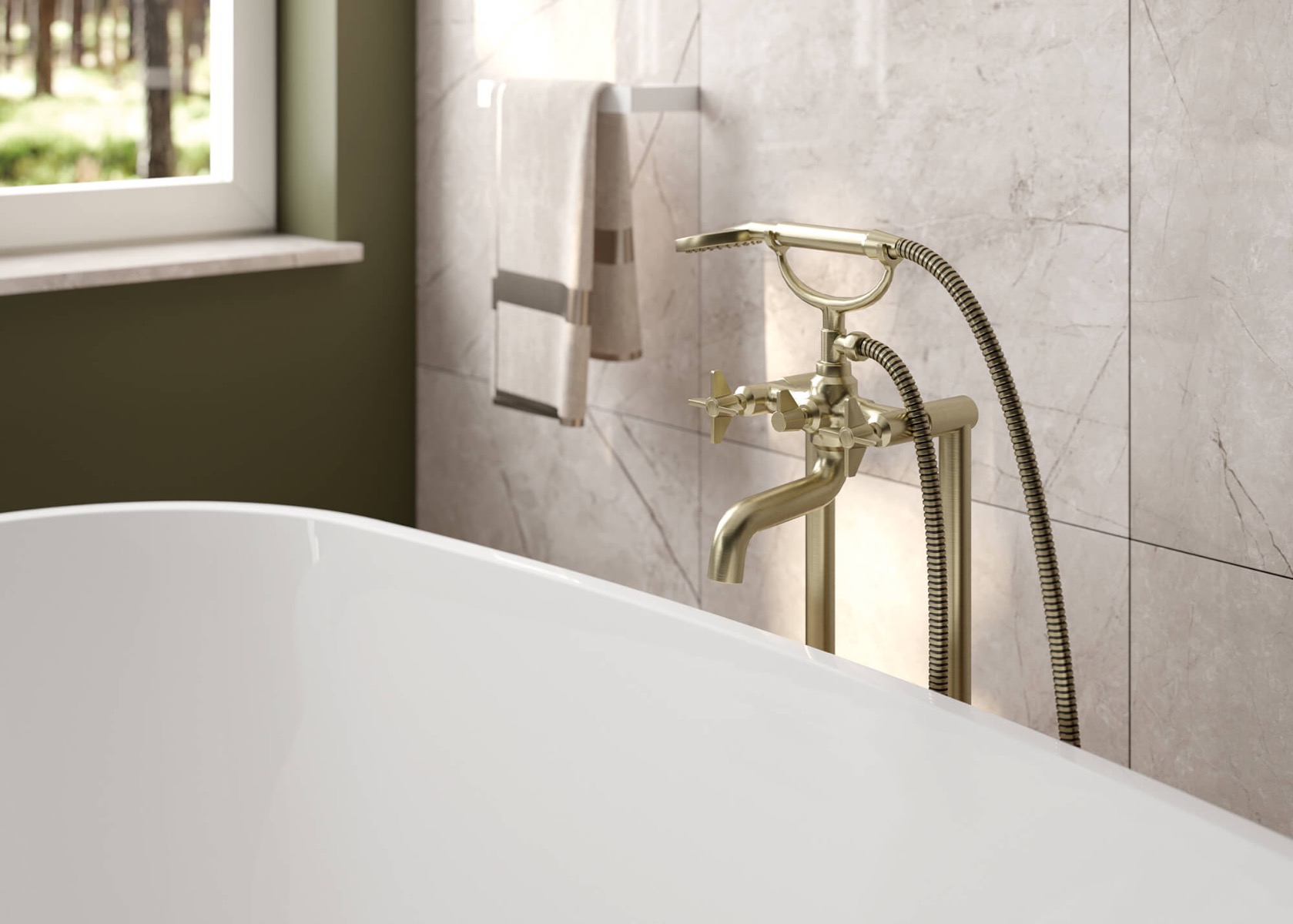 Temisto bathroom tap brass