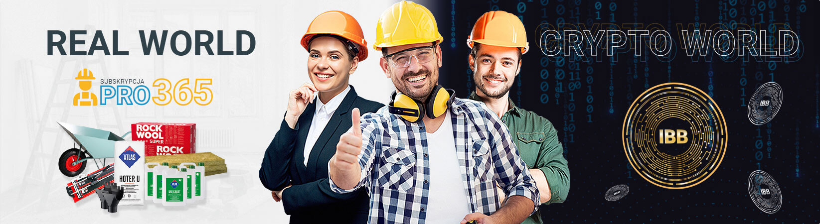 Real World / Crypto World banner